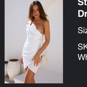 NWT white mini dress one shoulder